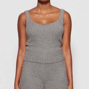 Skims Cozy Knit Tank | Grey (Smoke) | S/M